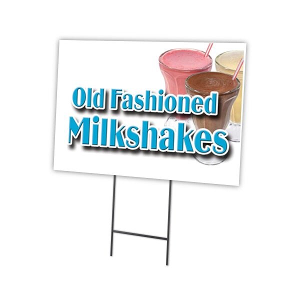 Signmission Old Fashioned Milkshaks Yard & Stake outdoor plastic coroplast window, 1216 Old Fashioned Milkshaks C-1216 Old Fashioned Milkshaks - main